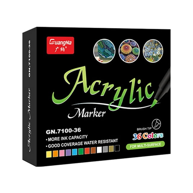Juego de rotuladores de pintura acrílica Zulema 12/24/36 colores marcadores de pintura acrílica