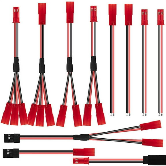 11PCS JST Plug Splitter JST Male Female Y Cable JST to JR Adapter for -4 RC Car Cooling Fan ESC Battery Motor