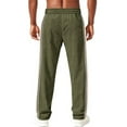 thumbnail image 4 of Handshe Men's Sporty Casual Straight-Leg Sweatpants with Striped Panel, Drawstring Closure, Elastic Waist and Pockets,Plus Size, 4 of 8
