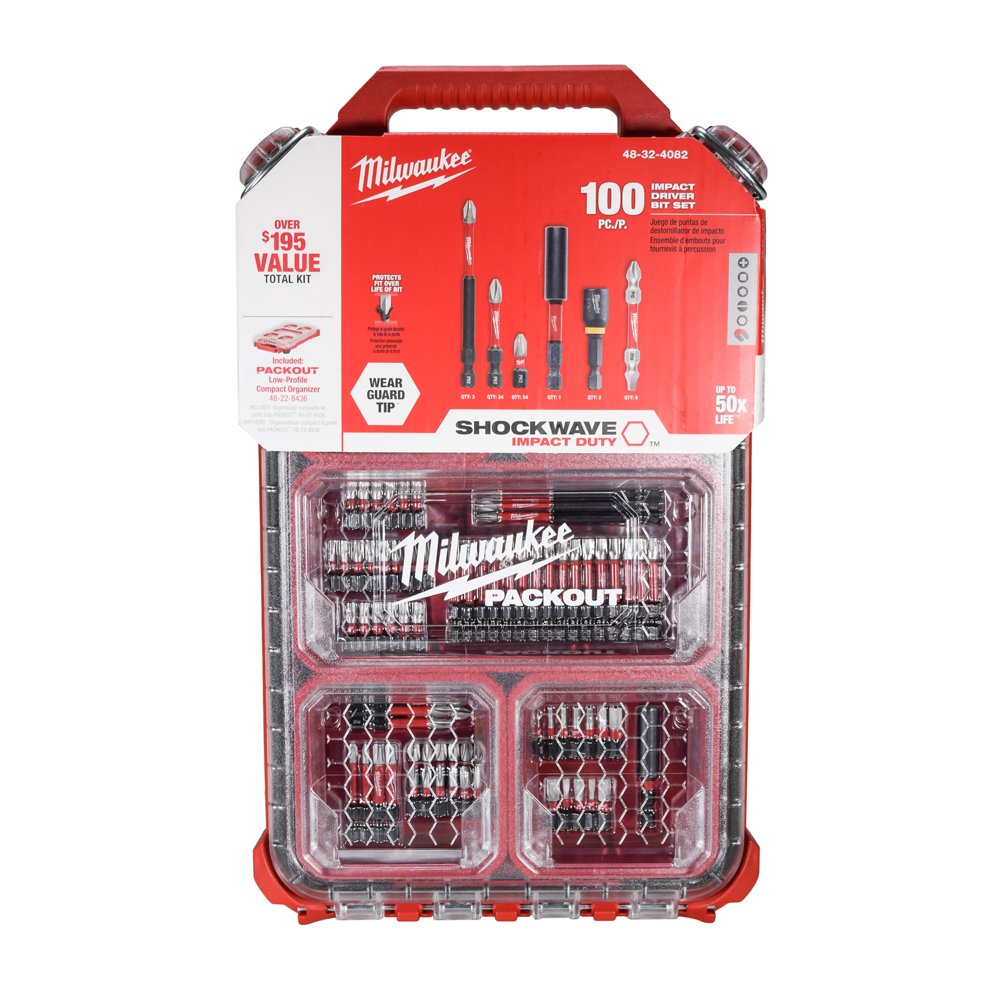 Milwaukee 100 pc Shockwave Impact Duty Steel Screw Driver Bit Set 4832