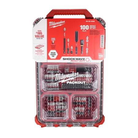 UPC: 0045242569465 | Milwaukee 48-32-4082 SHOCKWAVE Impact Duty Alloy Steel Screw Driver Bit Set with PACKOUT Case (100-Piece)