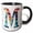 Black/White, variant on 3drose, Colorful Monogram Letter M, 15oz Mug