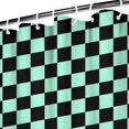 thumbnail image 3 of Black and Mint Green Checkerboard Pattern Shower Curtain 72"x72" ,Bathroom Decorative Shower Curtains Set with 12 Hooks,Modern Waterproof Washable Shower Curtain, 3 of 6