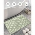 thumbnail image 5 of Shag Bath Rugs Aztec Pattern Sage Green Plush Soft Fluffy Doormat Floor Carpet,Non-Slip Living Room Bedroom Kitchen Entryway Door Mats Geometric Abstract Art, 5 of 6