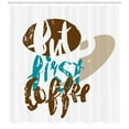 thumbnail image 3 of Ambesonne But First Coffee Shower Curtain, Sketchy Paint Art, 69"Wx84"L, Brown Dusk Teal, 3 of 3