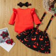 thumbnail image 2 of Ensemble Trois Pièces Robe Imprimée Pumpkin Smiley pour Filles Halloween m, 2 of 5