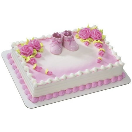 Pink Baby Booties Cake Topper Walmart Com