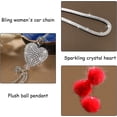 thumbnail image 3 of Car Hanging Ornament with Plush Ball,Happon Car Bling Rear View Mirror Hanging Ornaments,Rhinestones Diamond Car Accessories for Women & Men (Red), 3 of 7