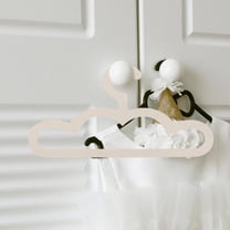 HEMOTON Wooden Kids Clothes Hangers for Closet with Spacesaving Design Beige 5pcs