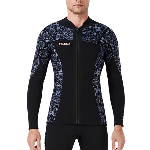 Eigraketly Traje de neopreno de 3MM para buceo, traje de neopreno grueso de manga larga, chaqueta, trajes de buceo, traje de Surf para aeróbic acuático, Deportes acuáticos hombre gris METRO Eigraketly OD003290-12