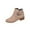 Khaki, variant on WRKEKC Womens Boots Ankle Booties Solid Pointed Toe Side Zipper Thick Heel Low Heel Short Boots for Ladies