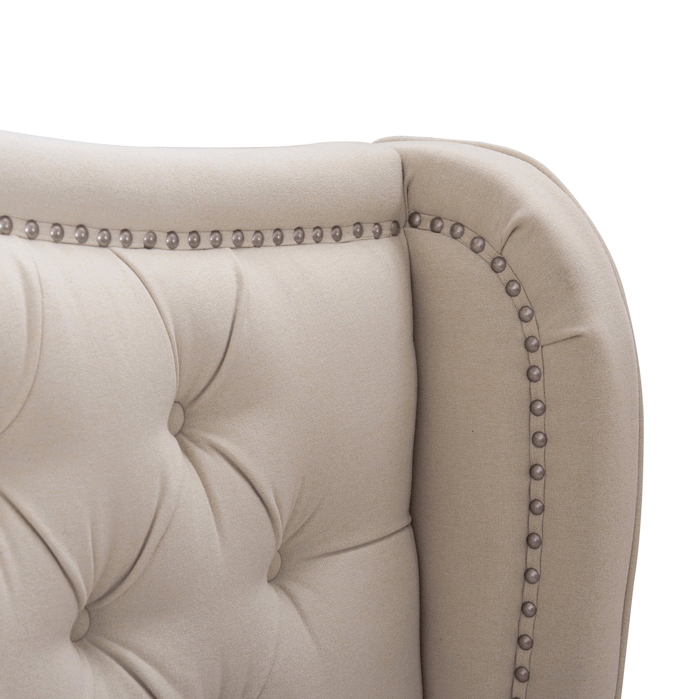 Jennifer Taylor Home Marcella Tufted Wingback King Bed Sky Neutral
