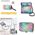 thumbnail image 5 of ZUXONGSY Colorful Mermaid Scale Print Women's Leather Crossbody Hobo Bag & Wallet Set, Medium Size Messenger Purse with Adjustable Shoulder Strap for Daily Use, 5 of 5