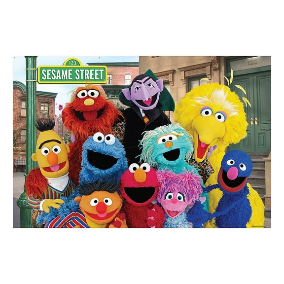 9 ft. x 6 ft. Sesame Street Characters Polyester Backdrop