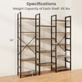 thumbnail image 3 of Gymax 5-tier Industrial Bookshelf Heavy-duty Metal Frame Bookcases w/ 14 Open Shelves, 3 of 10