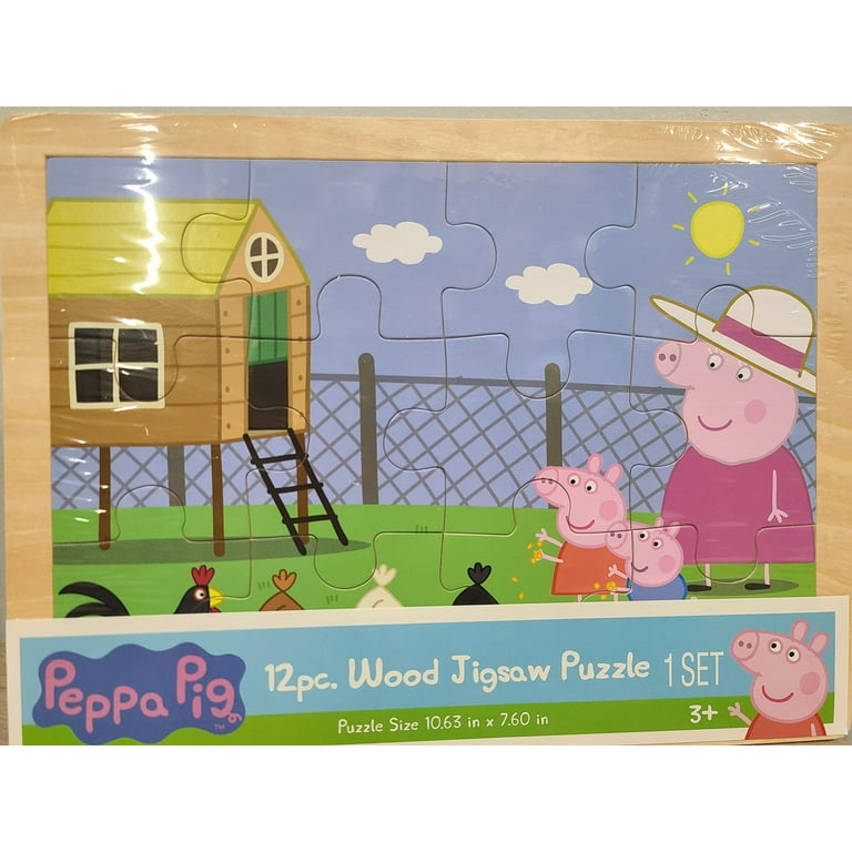 Piggy Peppa Boys and Girls Assembling Scene Toys Puzzle Learning DIY  Children's Cartoon Educational Toys Wooden Puzzle Toys