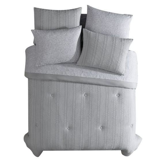 Mainstays Cationic Stripe 7-Piece Bed in a Bag Set, Available in Double, Queen and King
