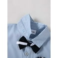 thumbnail image 2 of CARETOO Toddler Baby Boy Clothes Suit Gentleman Wedding Outfits, Formal Dress Shirt with Bowtie + Suspender Pants 1-5 Years, 2 of 12