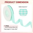 thumbnail image 2 of Uxcell 10 Yards x 0.4" Plaid Ribbon Lake Blue and White Gingham Ribbon Gift Wrapping Ribbon for Christmas, 2 of 7