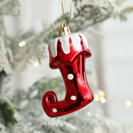 

CUH Lightweight Small Gloves Shaped Durable Holiday Santa Claus Christmas Decorations Solid Hangings Home Party Xmas Decor Boots Pendant