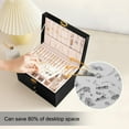 thumbnail image 2 of 3 Layer Jewelry Box for Women, Jewelry Holder Organizer with Removable Pad , Large Jewelry Boxes & Organizer with Velvet Earring Necklace Rings Organizer, Lockable Jewelry Holder，Black, 2 of 8