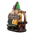 thumbnail image 5 of Ebros Whimsical Mr & Mrs Gnome Sitting On Rustic Chair With Blue Bird Statue Grow Old With Me Guest Greeter Patio, 5 of 5