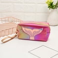 thumbnail image 6 of Fashion Creative Waterproof Cute PU Leather Mermaid Pattern Makeup Bag Storage Bag Laser Bag Cosmetic Bag PURPLE, 6 of 8