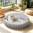 thumbnail image 6 of Round Plush Pet Bed for Dogs and Cats, Semi Enclosed Warm Sleeping Nest, Machine Washable Soft Cotton, 6 of 6