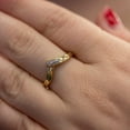 thumbnail image 6 of 14K Yellow Gold Diamond Chevron Ring, 6 of 8