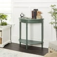 thumbnail image 5 of Simplify Half Round Wood Accent Table with Shelf, Antique Teal Finish, 5 of 6