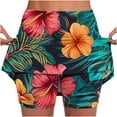 thumbnail image 1 of Puntoco Pantalones cortos de algodón para mujer, pantalones cortos deportivos con estampado para mujer, pantalones deportivos ajustados de cintura alta y ligeros con bolsillos, 1 of 4