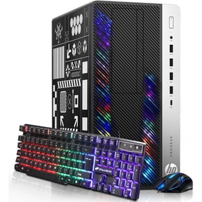 Restored HP RGB Gaming Desktop PC, Core i5-6500, GeForce GT 1030 2G, 16G RAM, 512G SSD, RGB Keyboard Mouse, WiFi, BT, Windows 11