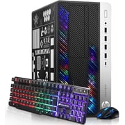 Restored HP RGB Gaming Desktop PC, Core i5-6500, GeForce GT 1030 2G, 16G RAM, 512G SSD, RGB Keyboard Mouse, WiFi, BT, Windows 11