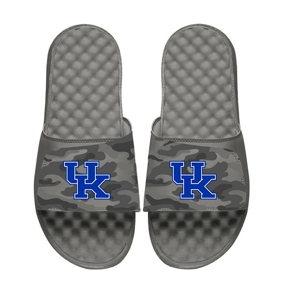 Youth ISlide Gray Kentucky Wildcats Camo Slide Sandals