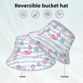 thumbnail image 5 of Easygdp Flamingo and Pineapple Double-Sided Reflective Fisherman Hat for Outdoor and Night Walking, Unisex, 5 of 9