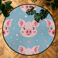 thumbnail image 7 of CURLYOOT Pig 5.2ft Round Rug for Living Room, Large Washable Area Rug, Non Slip Floor Mat Indoor Rugs for Bedroom, Dining Room, Offices, Entryway, 7 of 7