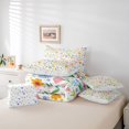 thumbnail image 6 of jejeloiu Cute Flowers Blossom 7pcs Bedding Comforter Set,Colorful Floral Butterflies Queen Bedding Sets,Cartoon Tulip Daisy Queen Sheet Sets For Girls Kids,Breathable Home Decor Reversible, 6 of 8