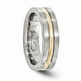 thumbnail image 4 of Titanium and 14K Brushed & Polished 6mm Wedding Band - Size 10, 4 of 5