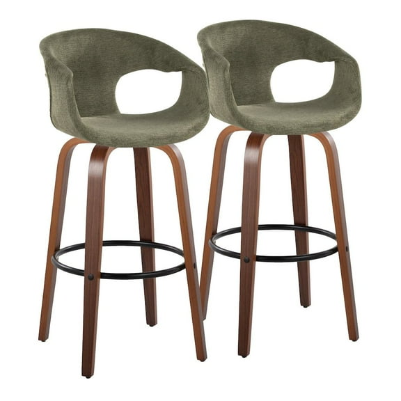 LumiSource Curva 30" Fixed-Height Barstool - Set of 2