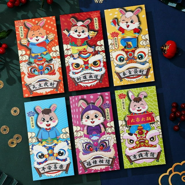 kurtrusly Cartoon Rabbit Year Spring Festival Chinese Zodiac Red Envelope