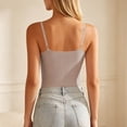 thumbnail image 5 of cocolona Summer Womens Ice Silk Tank Tops with Built in Bras Crew Neck Sleeveless Seamless Camisole Shirts Casual Slim Fit Tees Blouses, 5 of 6