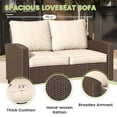 thumbnail image 5 of DIFY 6PCS Patio Furniture Set with 41.7” Fire Pit Table, PE Rattan Wicker Conversation Set, 3-Seat Sofa, Loveseat, 2 Swivel Chairs, Side Table, Beige, 5 of 8