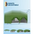 thumbnail image 7 of 20x10 Pop Up Canopy Tent Outdoor Canopy One-Person Set Up Heavy Duty Commercial Instant Tent Shelter, 6-Sidewall+Green, 7 of 7