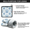 thumbnail image 5 of Blue Pioneer Flower Kitchen Oven Mitt and Pot Holder Sets 2 Pcs for Baking, Cooking and Grilling, Heat Resistant Up To 392 °F, 5 of 5