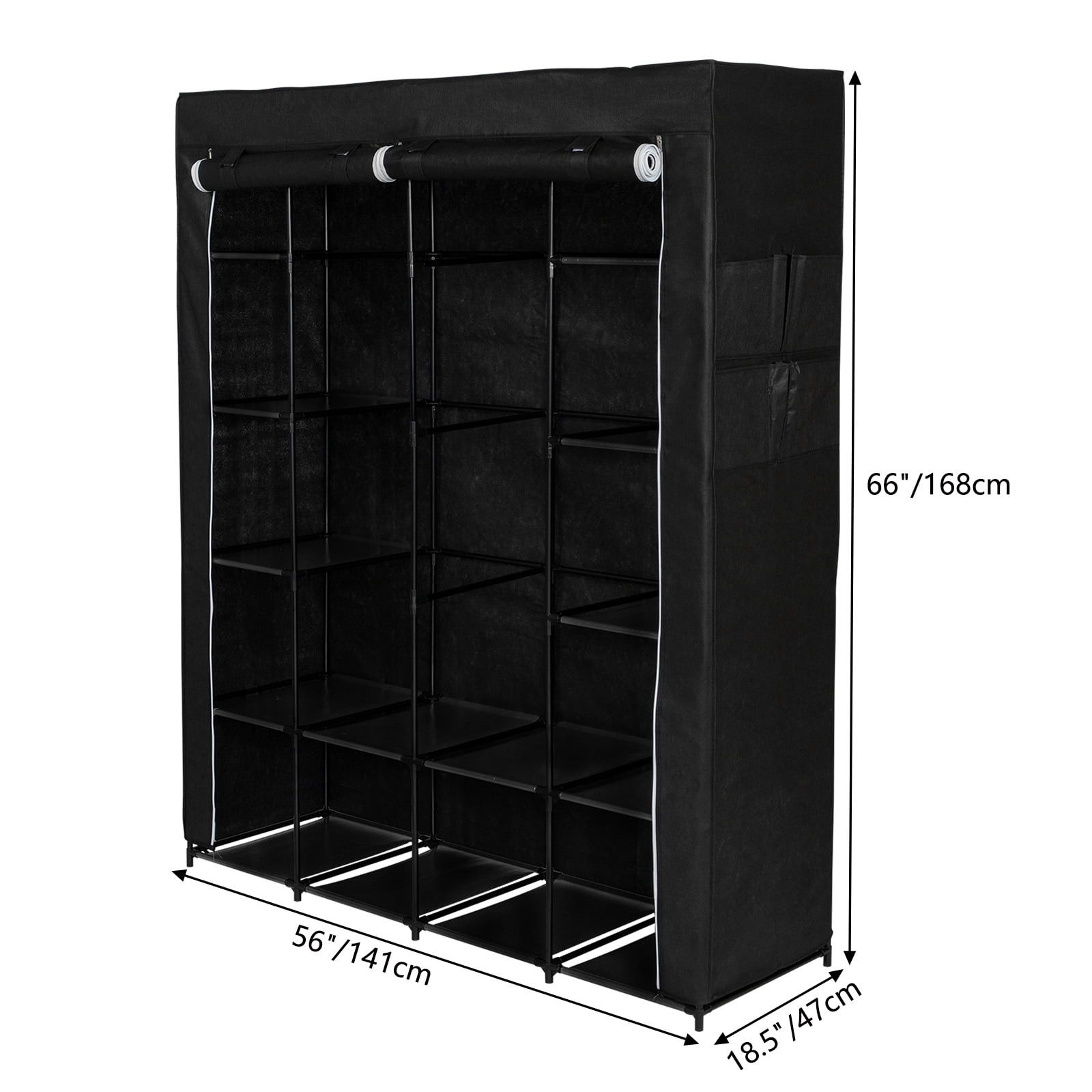 Kepooman Non-Woven Fabric 14-Shelf Hanging Shoe Organizer for Closet Organizers and Storage Shelves Hat Rack for Closet for Shoes, Caps, Scarves, Folded Clothes and Toys, Black Kepooman Non-Woven Fabric 14-Shelf Hanging Shoe Organizer for Closet Organizers and Storage Shelves Hat Rack for Closet for Shoes, Caps, Scarves, Folded Clothes and Toys, Black