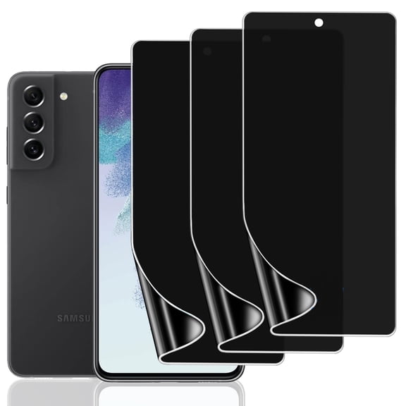 ZYQEEE Privacy Screen Protector for Samsung Galaxy S21 FE, Anti-Spy Flexible TPU Hydrogel Film for Galaxy S21 FE, Case Friendly,Curved Coverage, 3 Pack