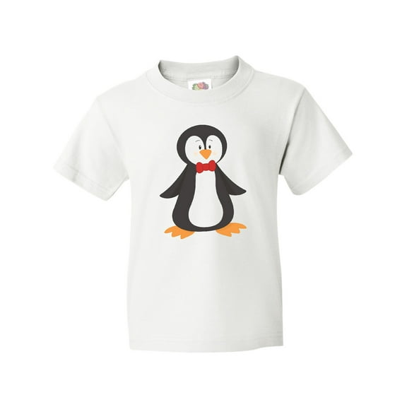 Inktastic Cute Penguin, Penguin With Red Bow Tie Youth T-Shirt