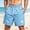 Blue, variant on Mens Hawaiian Shorts Crinkle Gauze Bermuda Drawstring Summer Beach Shorts Regular Fit Quick Dry