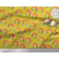 thumbnail image 2 of Soimoi Yellow Cotton Voile Fabric Paint Brush Abstract Decor Fabric Printed Yard 42 Inch Wide, 2 of 3