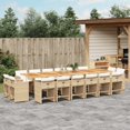 thumbnail image 1 of vidaXL 17 Piece Garden Dining Set with Cushions Beige Poly Rattan, 1 of 5
